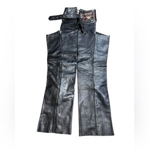 Interstate Leathers men’s‎ black leather motorcycle chaps size L